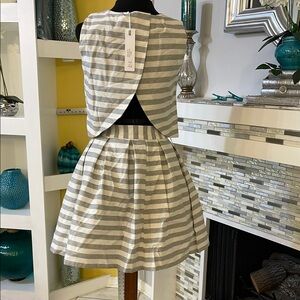 NWT Toi test Moi 2 pc striped skirt set S